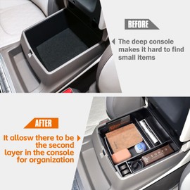 TACORBO Center Console Tray Compatible with Kia Carnival 2025 2024 2023 2022 Accessories Insert Tray, KA4 MPV Armrest Secondary Storage Box, White Trim