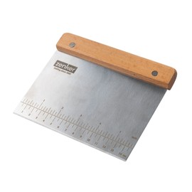 Zenker Stainless Steel Dough Cutter - Dough Cutter with Ruler Function - Perfect Accessory for Baking Bread - Dough Separator with Wooden Handle (Beech Wood) - Approx. 15 x 12 x 1.5 cm