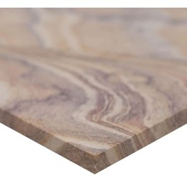 Tenedos Heartwood Beige with Brown and Heather Colorful Veins Gauged 12x12 Sandstone Honed Floor and Wall Tile for Flooring Outdoor, Bathroom Tile, Shower Tile, Countertop Tile (1 Piece)