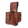 TOURBON Large Genuine Leather Tape Measure Holder Belt Pouch Electricians