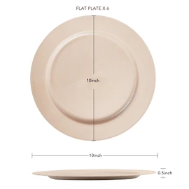 greenandlife 10inch/6pcs Dishwasher & Microwave Safe Wheat Straw Plates, Alternative for Plastic Plates, Lightweight Reusable Unbreakable Dinner Plates, Non-toxin, BPA Free for Kids Adults