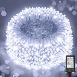 355FT 900 LED Christmas Lights, Extra Long Outdoor String Lights Waterproof, Timer & Memory, 8 Modes Dimmable Plug in Fairy Lights for Outside Tree Wedding Patry Holiday Decorations, Cool White