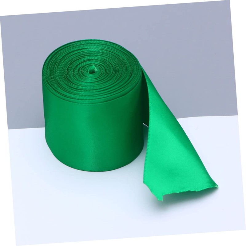 TEHAUX 1Roll Double Sided Satin Ribbon Green for Wedding Decorations