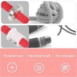 23 FT Long Jump Rope for Kids Adults,Double Dutch Jump Rope,Adjustable Skipping Ropes with High-strength Nylon Braided Rope Core,360°Rotation Not Enta