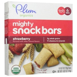 Plum Organics Mighty 4 Bars Strawberry Spinach Pack of 6 Nutritional Snack Bars