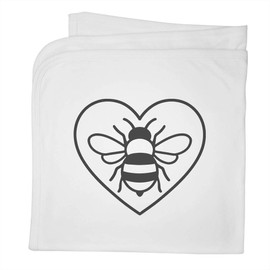 Azeeda 'Heart Bee' Cotton Baby Blanket/Shawl (BY00044960)