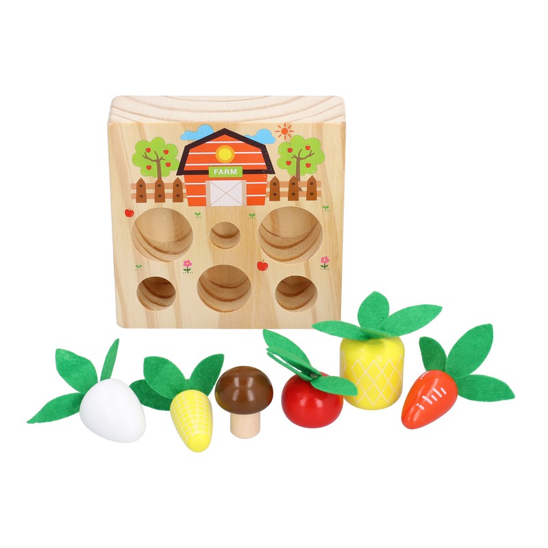 Baby Carrot Harvest Game Wooden Carrots Shape Sorting Matching Puzzle