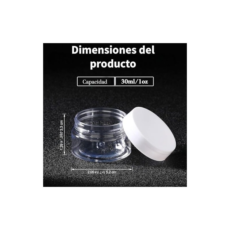 Triko Set de 4 Tarros Redondos de Plástico para Viaje