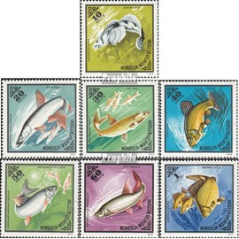Mongolia 952-958 (complete.issue.) 1975 Fish (Stamps for collectors) Water animals