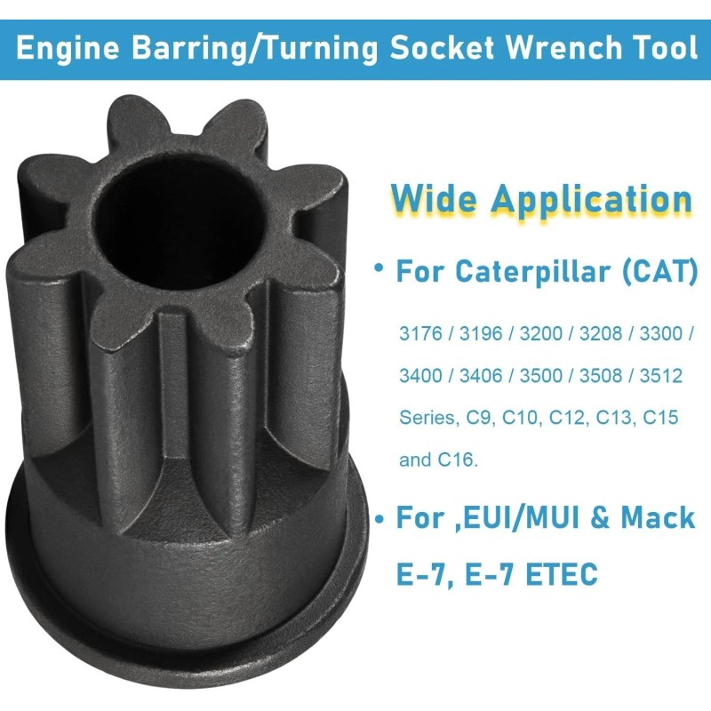 Camoo J-38587-A Engine Barring Socket Turning Tool Alt. for CAT