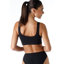 Lovable Reggiseno Senza Ferretto Invisibile | Brassière, Top Sportivo, Sport Yoga in Microfibra Senza Cuciture | Seamless | Active Comfort Donna, Nero, 4/L
