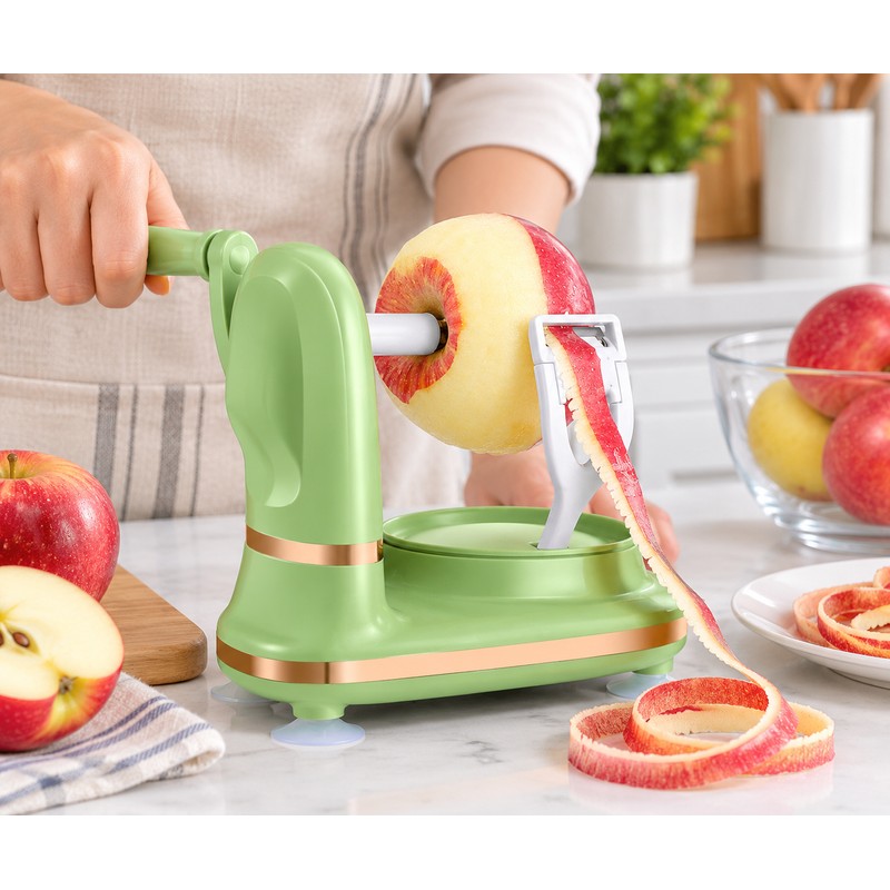 3-in-1 Hand Crank Fruit & Vegetable Peeler for Kitchen Prep