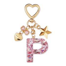 ZVRSUA Keyring Letter, Cute Key Fob Glitter Rhinestone Teenager Girls, Key Ring Name, Handbag Pendant, Bag Charms, Pendant, Keychain Initial, Gifts, silver