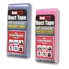 RediTape Travel Size Duct Tape Colors 2-Pack (Silver & Bubble Gum Pink) - Pocket Size Flat Mini Roll - for Repairs Outdoors Emergency Crafts - 1.88 inch x 5 Yards per Pack