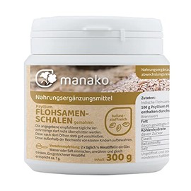 manako Flohsamenschalen, fein gemahlen, prebiotisch, 300 g Dose