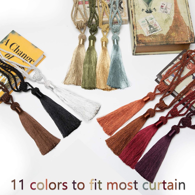 BEL AVENIR Curtain Tiebacks Hand-Woven Holdbacks Home Decorative Tassels Tiebacks