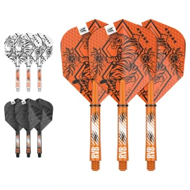 Target Darts Raymond Van Barneveld Ink Design No.6 Dart Flights & Medium (48 mm) Shafts Stems - Pack of 3