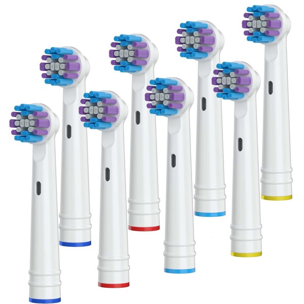 Replacement Toothbrush Heads for Oral-B, 8 Pack Replacement Heads Compatible with Oral B Braun Electric Toothbrush (8 Pack)