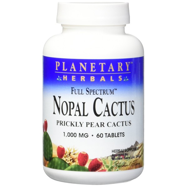 Planetary Herbals Full Spectrum Nopal Cactus 1000mg Prickly Pear Cactus Antioxidant - 100% Natural - 60 Tablets