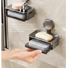 Suction Cup Soap Dish for Shower，Soap and Sponge Holder for