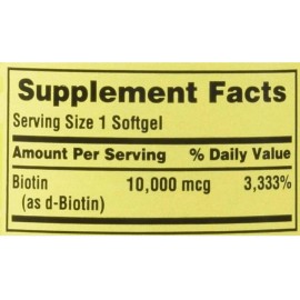 Biotina 10,000mcg (120 Cápsulas)cabello Hermoso, Uñas Y Piel Sin Sabor