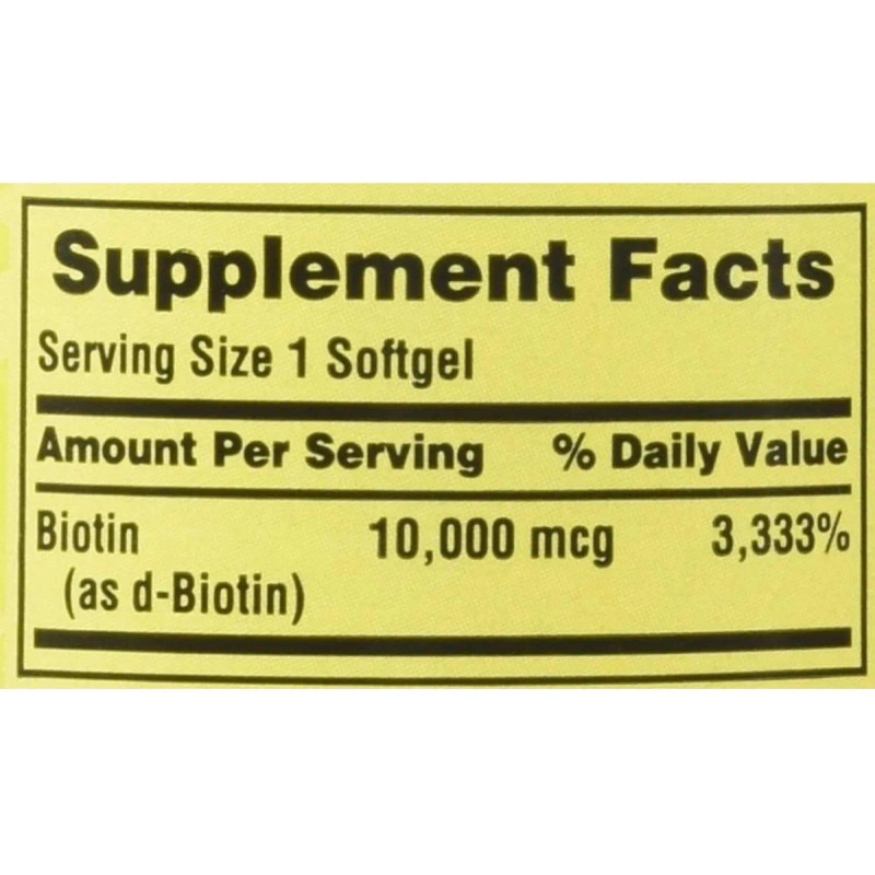 Biotina 10,000mcg (120 Cápsulas)cabello Hermoso, Uñas Y Piel Sin Sabor