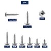 #4 x 3/4" Wood Screw 100Pcs Truss Head Phillips 18-8