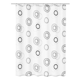Kleine Wolke Duschvorhang Luna, 180 x 200 cm, schwarz weiß