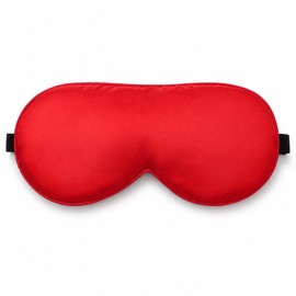 100% Pure Silk Sleep Mask – Adjustable Blackout Eye Mask with Soft Breathable Fabric for Sleeping, Travel, Naps & Meditation, Red