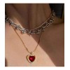 Collar En Forma De Corazón Con Relieve Rojo Moonberry De