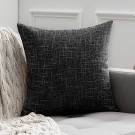 Miulee Pack of 2 Linen-Look Home Decorative Cushion Covers with Zips, for Sofa, Bedroom, Car