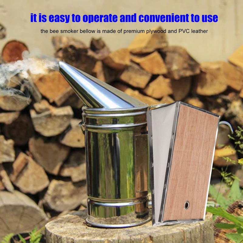 Gavigain Smoker Bellow, Bee Live Smoker with Heat, PVC Leather,