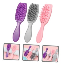 OHPHCALL Scalp Scrubber Set Hair Shampoo Massager Comb Soft Scalp Brush for Dandruff Small Shampoo Brush Family-size 3pcs