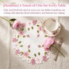 2Pack Round Lace Doilies Tablecloth,flower Embroidered Placemats