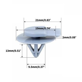 50 Pcs Wheel Arch Trim Clips Universal Side Door Front Rear Wheel Arch Moulding Fasteners Car Rivet Retainer Clip Parts for Mini One COOPER S R50 R52 R53 R55 R56 Grey Plastic Exterior