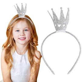 QOMJUFA Krone Prinzessin Mädchen Gold, Krone Haarreif Prinzessinnen Krone Kinder Damen Erwachsene, Haarreifen mit Krone Geburtstag Fasching