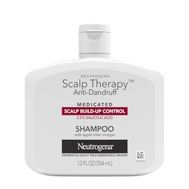 Neutrogena Scalp Therapy Anti-Dandruff Shampoo for Scalp Build-up Control, 2.5 salicylic acid, with Apple Cider Vinegar Fragrance, 12 fl oz           