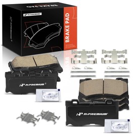A-Premium Front and Rear Ceramic Disc Brake Pads Set Compatible with Select Infiniti and Nissan Models - Q50 2014-2022, Q60 2014-2015/2017-2022, 370Z, G37, QX70, Q70, FX50, M37, M56, Z, Q70L, 8 Pcs