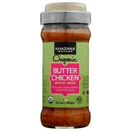 Khazana Organic Butter Chicken Simmer Sauce, Non GMO, Vegan, Gluten Free, Kosher Friendly, 12.7 Ounce (Pack of 6)