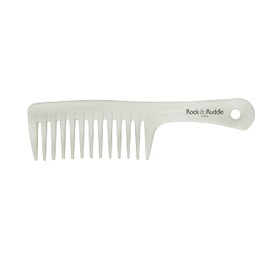 Rock & Ruddle Beach Wave Wide Tooth Rake Comb | For All Hair Types | Detangles & Creates Bouncy Beach Waves | Pain Free Detangling for Wet & Dry Hair | Made in the UK - White