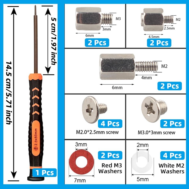 M.2 SSD Screws Set, PC M2 Nvme SSD Mounting Screws