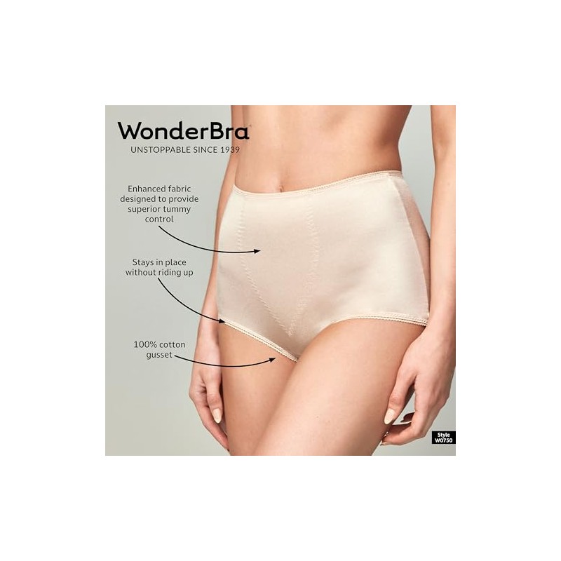 Wonderbra Womens Firm Control Full Panty Shapewear-briefs, White, Large US