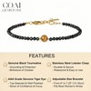 COAI Black Tourmaline Bracelet with Gemstone Beads for Women, Stone,