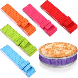 Patelai Patelai 6 Pieces Colorful Baking Even Strips - Cake Pan Absorbent Thick Tray Protection Straps for Home Kitchen Supplies