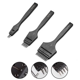 WUTA Removable Circle Leather Hole Punch Lacing Stitching Professional Working Hand Tool Kit Round Hole Puncher Craft Chisel Cutting Punches Kits 2nd Generation 6mm-(2+6)