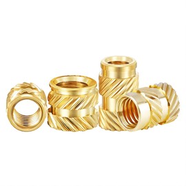 Qrity 100 Pcs Brass Insert, Threaded Inserts Brass Knurled Nuts, Female Thread Inserts, Knurled Insert Nuts for 3D Printing Plastic, M3 x 4mm x 5mm