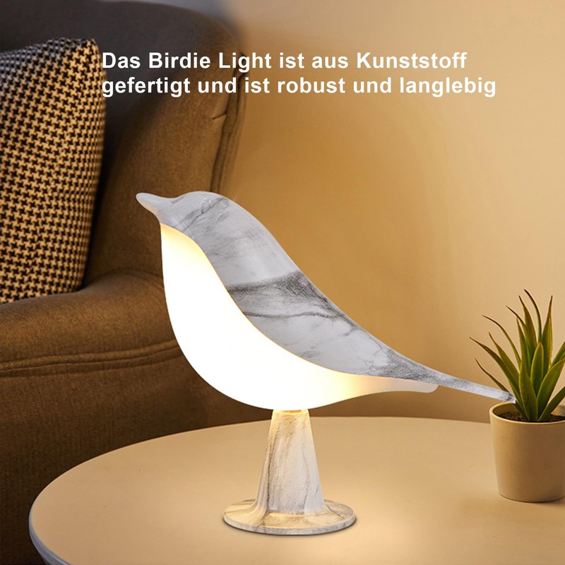 Danolt Bird Bedside Lamp Without Cable, Bedside Lamp Touch Dimmable,