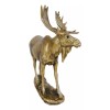 Realistic Large Bull Moose Statue In Gold Patina 11" W