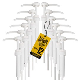 PERMINKS 5 Gallon Pump Dispenser - Pump for 5 Gallon Bucket, Jug, Bottle, Large Container - Great for Shampoo & Conditioner, Laundry Detergent, Snow Cone Syrup, Bleach Liquid, Oil & More (Pack of 12)