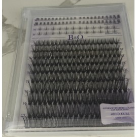 B & Q Cluster Lashes Individual 40D-D-Mix 10-18 Natural Clusters w/ Bottom Lashes